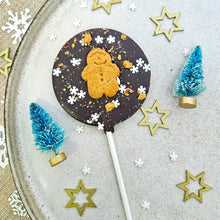 Load image into Gallery viewer, Dark Chocolate Vegan Gingerbread Man Lollipop