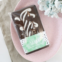 Load image into Gallery viewer, The Mint Smash One - The Home Of Fully Loaded boozy Chocolate. Large Slabbs of boozy chocolate with a variety of alcoholic ganaches; gin, rum, whisky, amaretto, baileys and toppings. Available as monthly subscriptions.