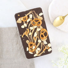 Load image into Gallery viewer, The Peanut Butter Pretzel One - The Home Of Fully Loaded boozy Chocolate. Large Slabbs of boozy chocolate with a variety of alcoholic ganaches; gin, rum, whisky, amaretto, baileys and toppings. Available as monthly subscriptions.