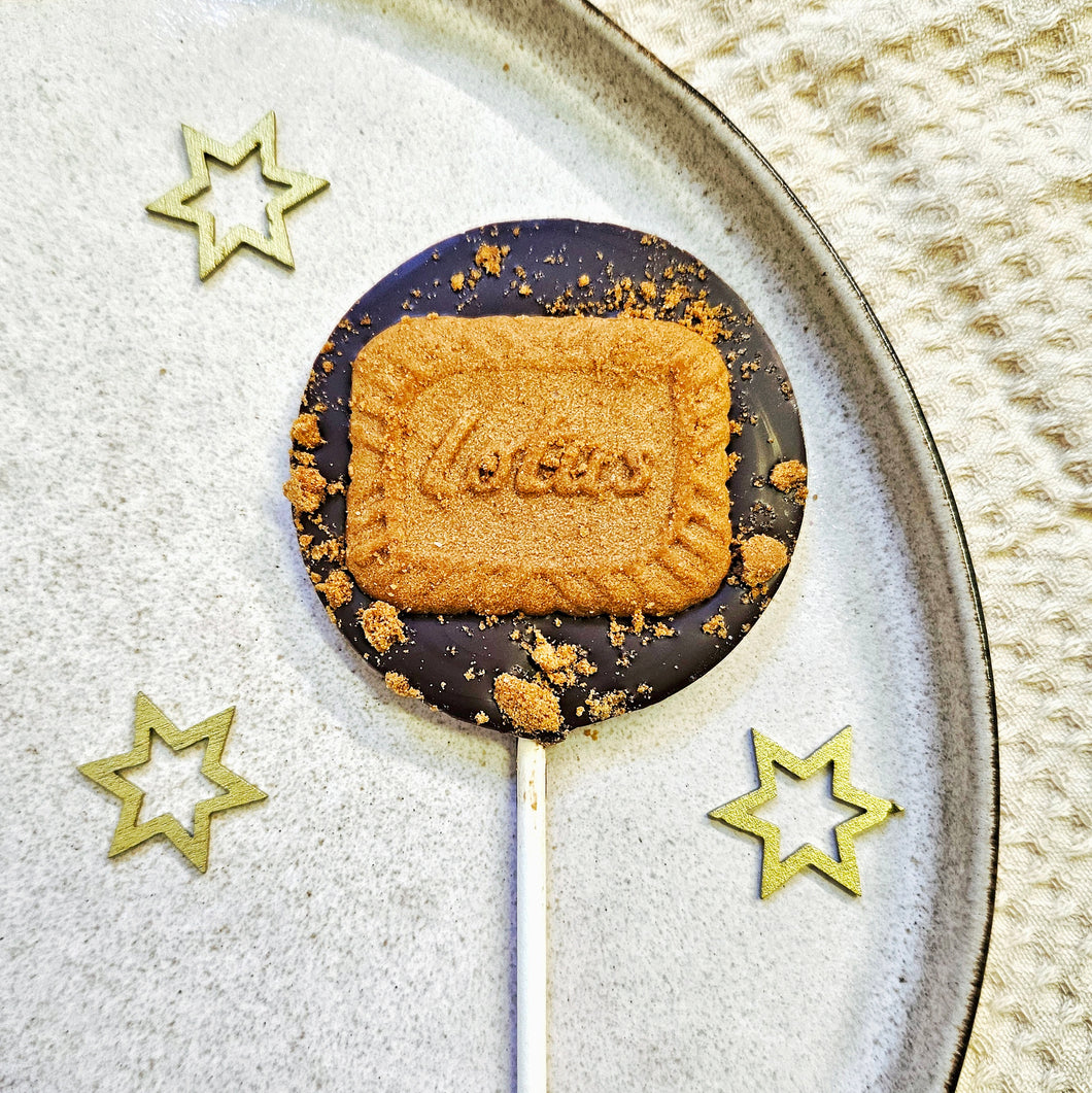 Dark Chocolate Lotus Biscuit Lollipop