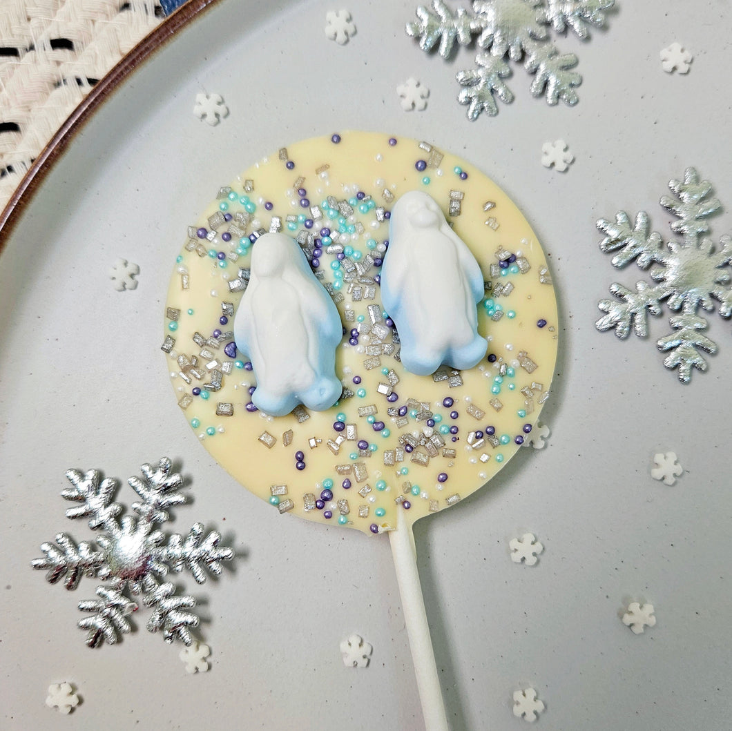 White Chocolate Penguin Lollipop.
