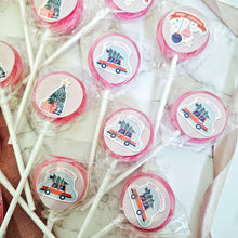 Load image into Gallery viewer, 20 Pack Christmas Raspberry Prosecco Lollipops
