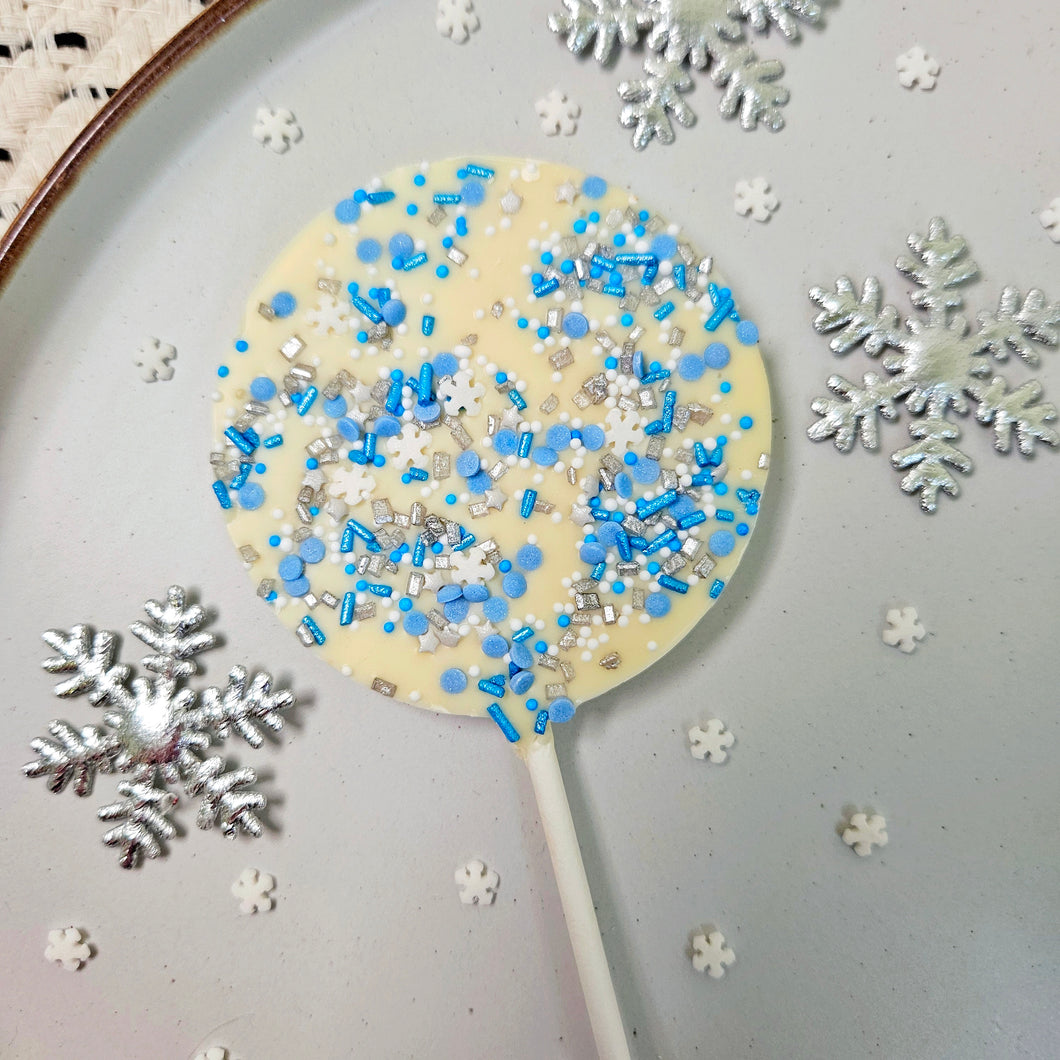 White Chocolate Frosty Sprinkles Lollipop.