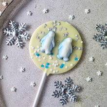 Load image into Gallery viewer, White Chocolate Penguin Lollipop.
