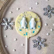 Load image into Gallery viewer, White Chocolate Penguin Lollipop.
