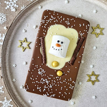 Load image into Gallery viewer, Milk Chocolate Melted Snowman Slabb.

