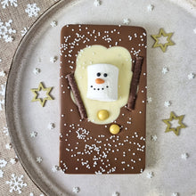 Load image into Gallery viewer, Milk Chocolate Melted Snowman Slabb.
