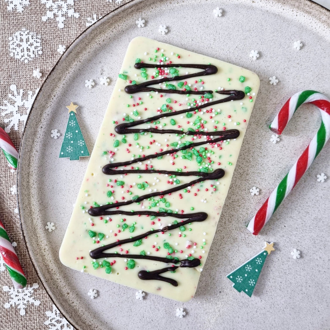 Peppermint Bark White Chocolate Slabb.