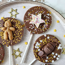 Load image into Gallery viewer, Milk Chocolate Christmas Star Lollipop.
