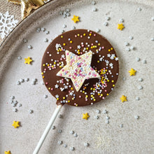 Load image into Gallery viewer, Milk Chocolate Christmas Star Lollipop.
